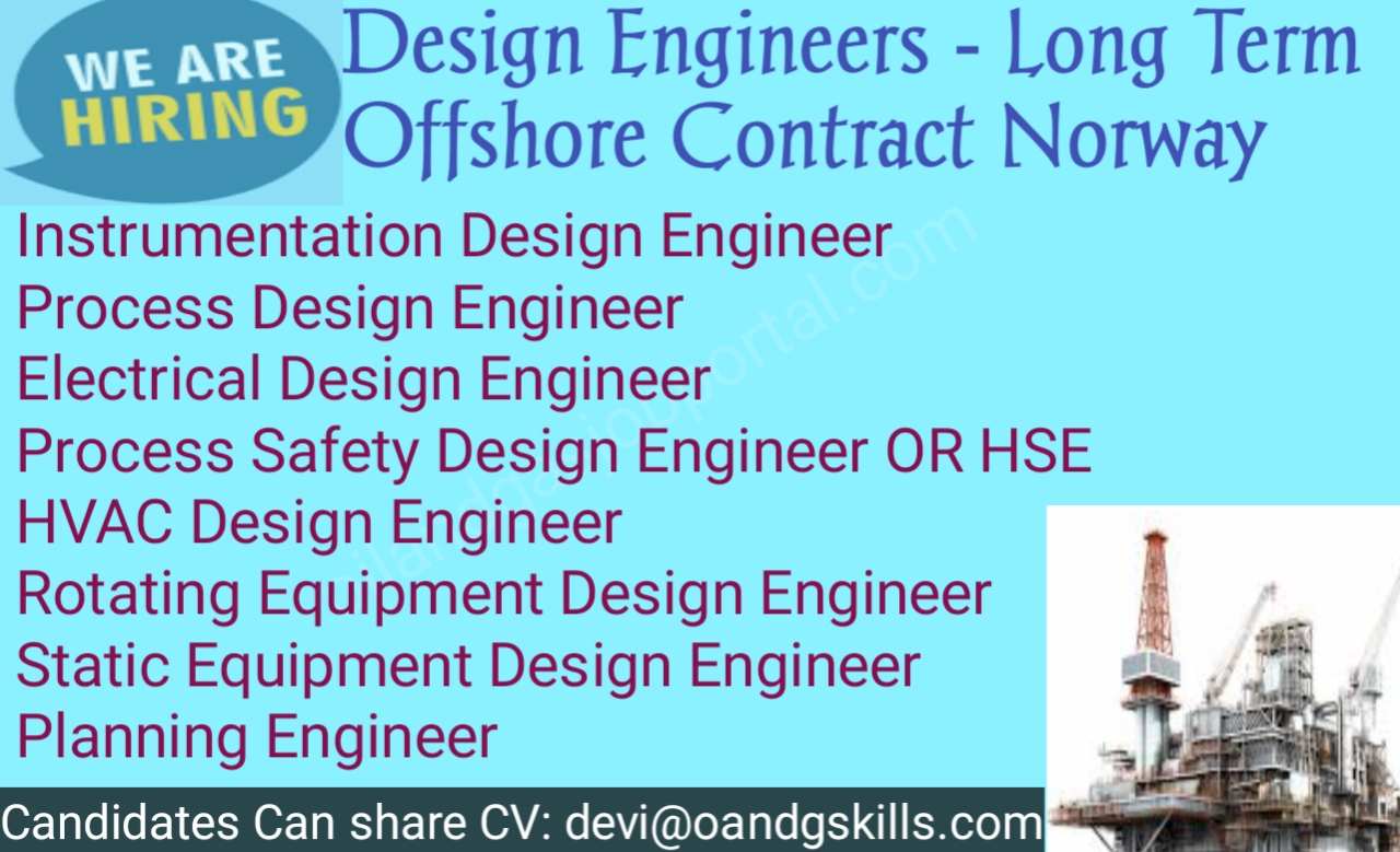 Design Engineers - Long Term Offshore Contract Norway