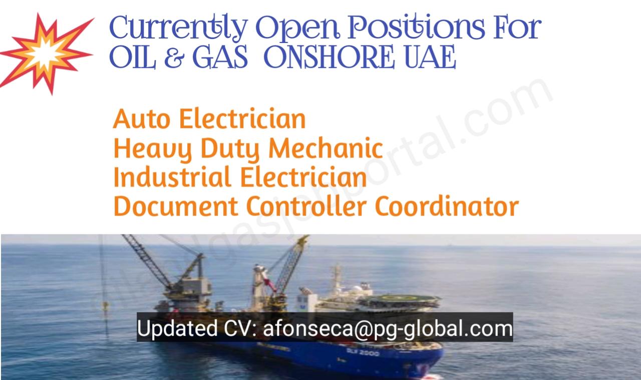 Currently Open Positions For OIL & GAS  ONSHORE UAE