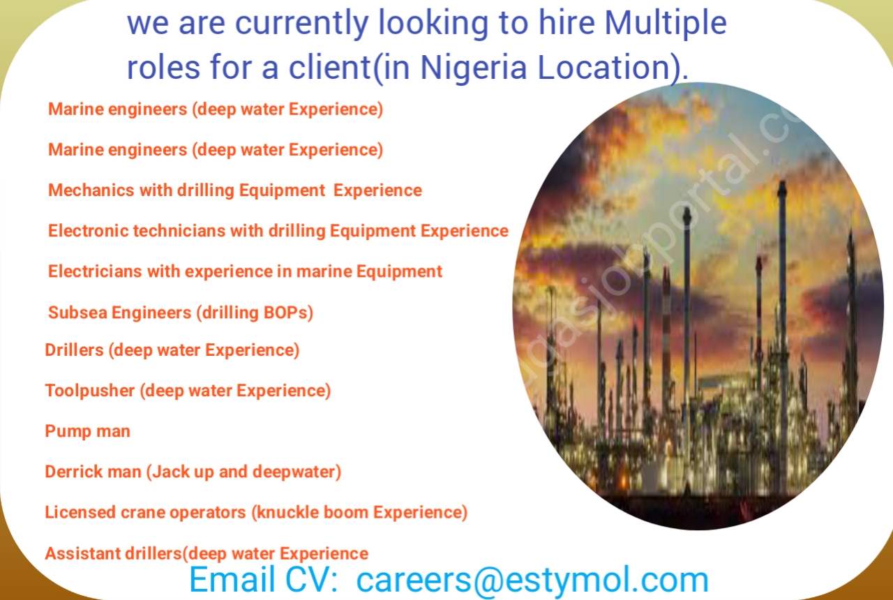 we are currently looking to hire Multiple roles for a client(in Nigeria Location).
