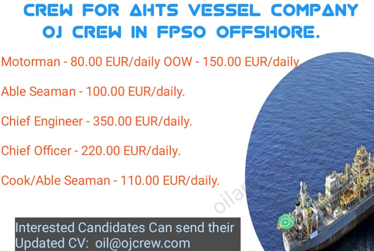 Crew for AHTS Vessel Company OJ Crew in FPSO OFFSHORE