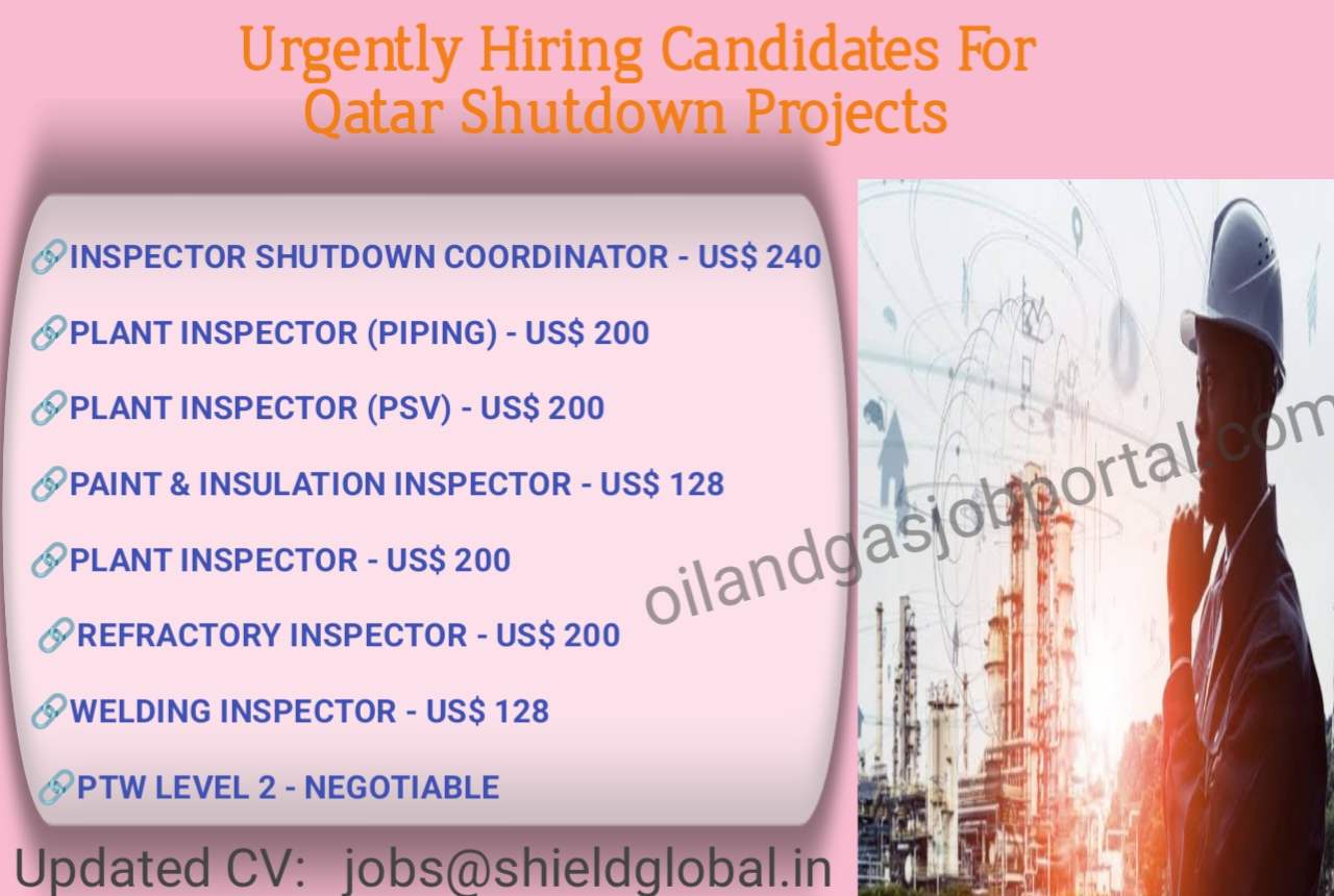 Urgently Hiring Candidates For Qatar Shutdown Projects 