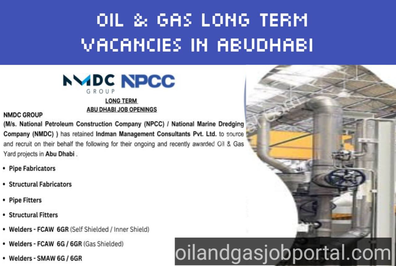 Long Term Oil and Gas Projects Vacancies Opening in abudhabi UAE 