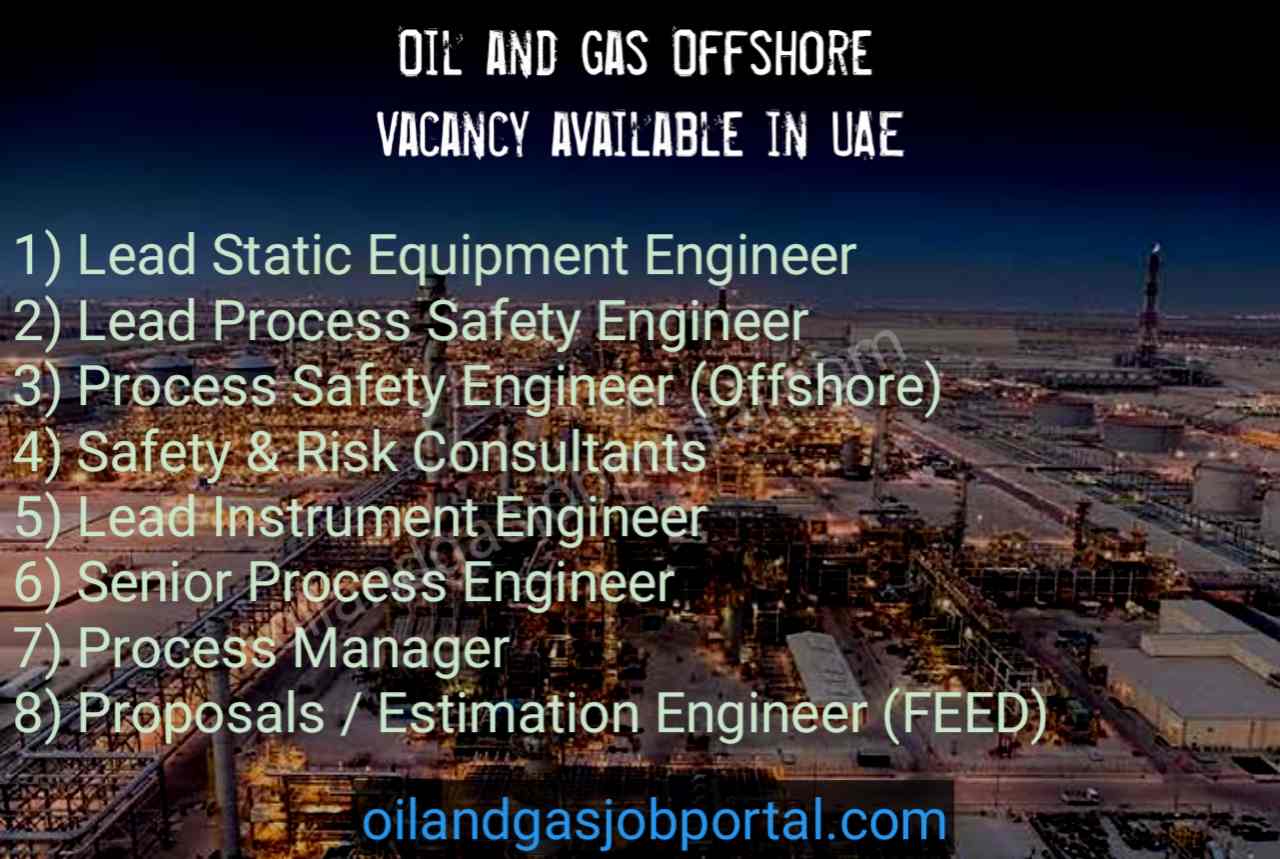 Oil and gas Offshore vacancy available in UAE